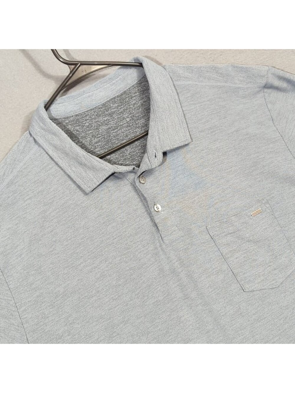 Vuori Ace Polo Shirt Men's XL (estimated) Blue Performance Pique Stretch Preppy